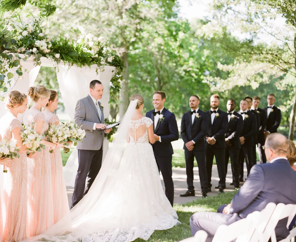 Wedding ceremony photographed by Jeff and Michele at Polo Barn at Saxony Farm